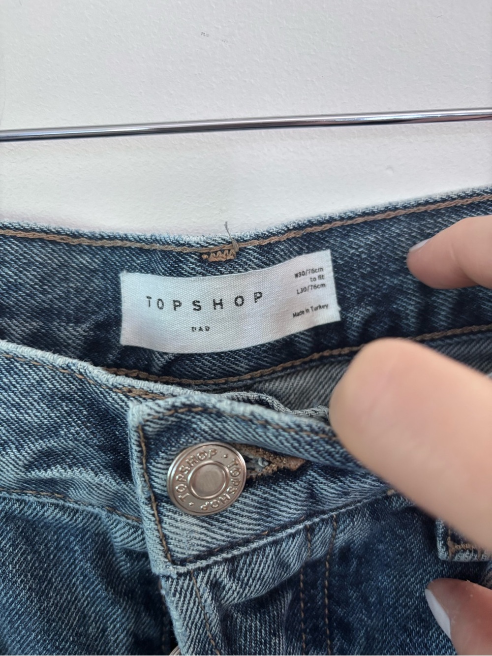 Topshop Mid Wash Dad Jeans distressed sz 30 - Picture 2 of 5